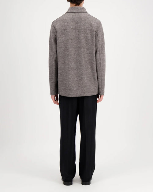 UTILITY JACKET JACQUARD / BROWN HERRINGBONE