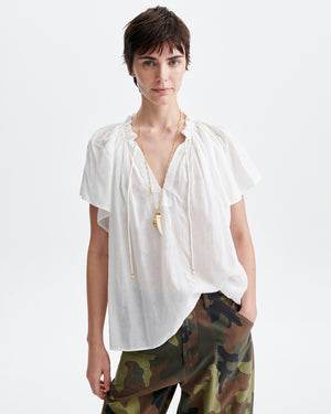 HALISSON EMBROIDERED BLOUSE / ECRU