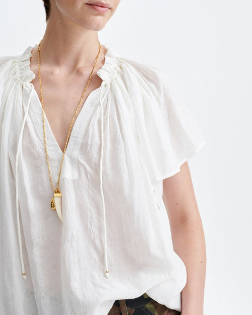 HALISSON EMBROIDERED BLOUSE / ECRU