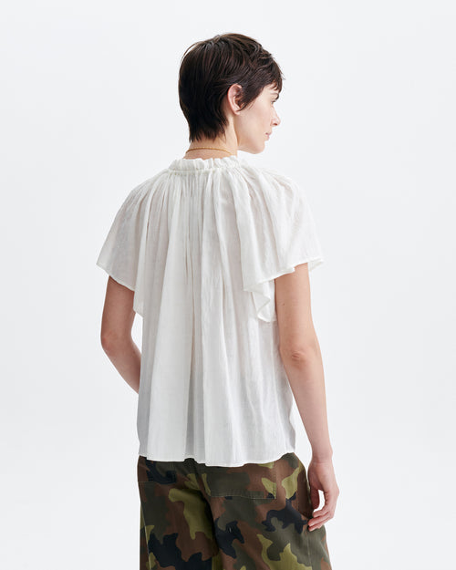 HALISSON EMBROIDERED BLOUSE / ECRU