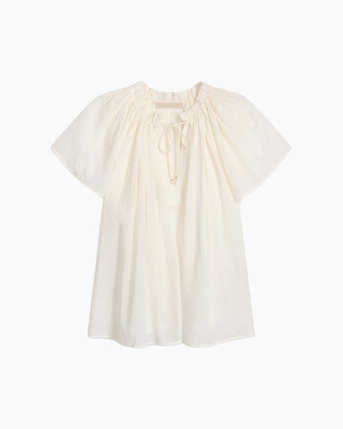 HALISSON EMBROIDERED BLOUSE / ECRU