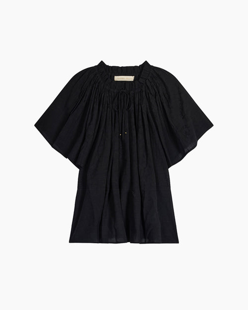 HALISSON EMBROIDERED BLOUSE / NOIR