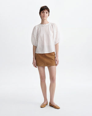 HAVA BALLOON-SLEEVE BLOUSE / WHITE