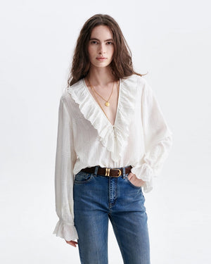 HELEA EMBROIDERED BLOUSE / ECRU
