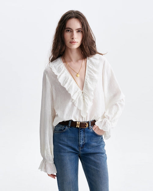 HELEA EMBROIDERED BLOUSE / ECRU