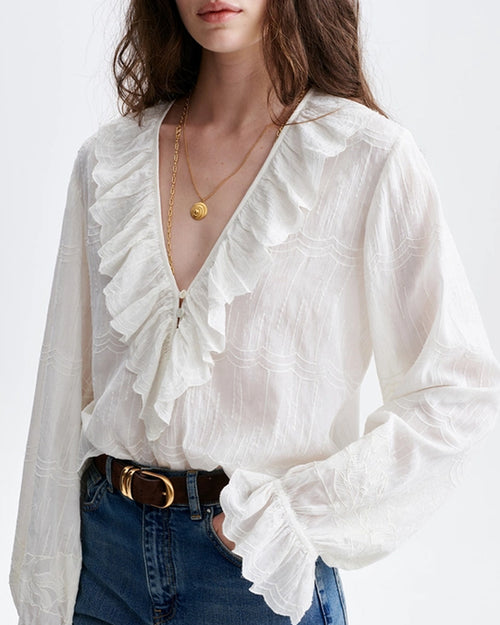 HELEA EMBROIDERED BLOUSE / ECRU
