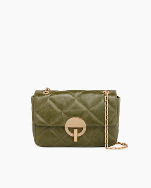 MEDIUM CRACKED LEATHER MOON BAG / WISE