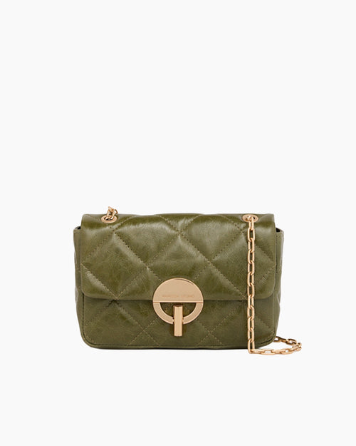 MEDIUM CRACKED LEATHER MOON BAG / WISE