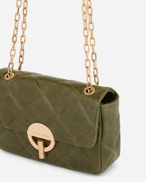 MEDIUM CRACKED LEATHER MOON BAG / WISE