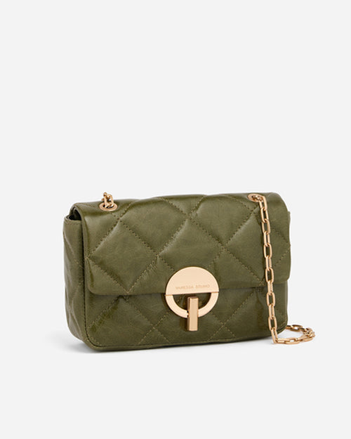 MEDIUM CRACKED LEATHER MOON BAG / WISE