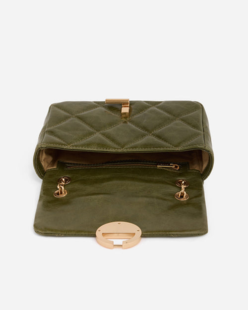 MEDIUM CRACKED LEATHER MOON BAG / WISE