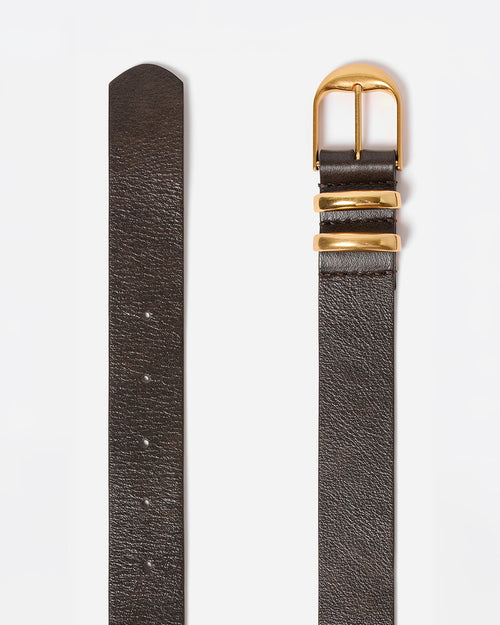 SMOOTH LEATHER BELT 30MM / CHOCOLATE
