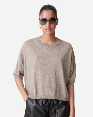 DELIAH SS SWEATER / TAUPE