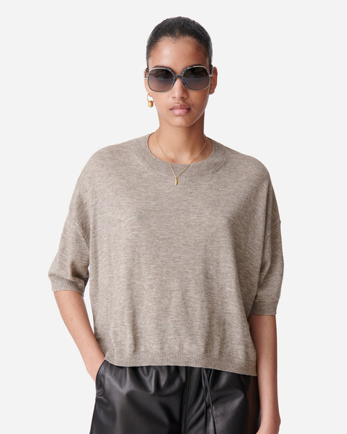 DELIAH SS SWEATER / TAUPE