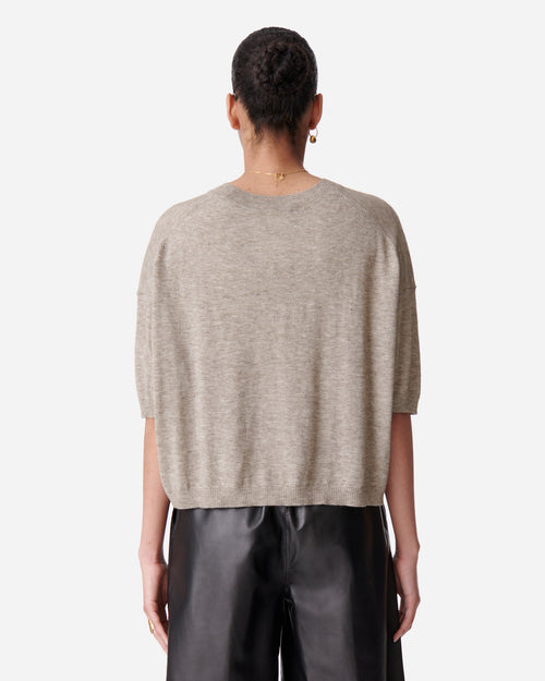 DELIAH SS SWEATER / TAUPE