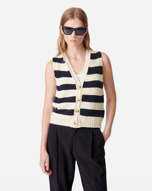 DOUNYA VEST / ECRU MARINE