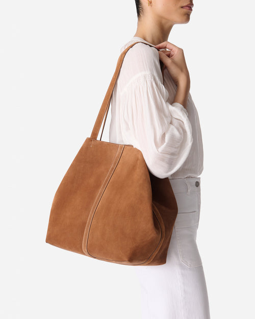 LARGE CALF LEATHER DAILY TOTE / BISCUIT