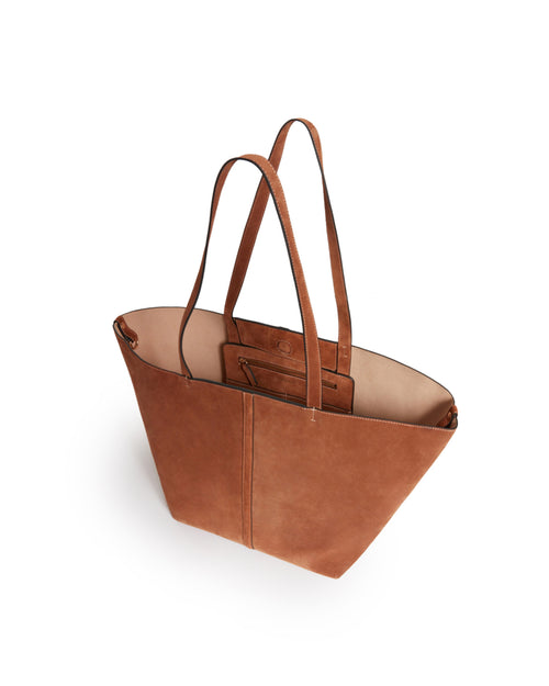 LARGE CALF LEATHER DAILY TOTE / BISCUIT