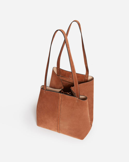 LARGE CALF LEATHER DAILY TOTE / BISCUIT