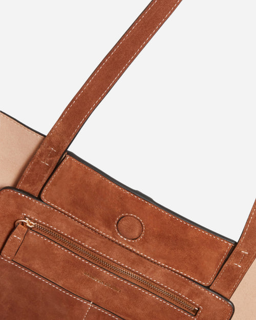 LARGE CALF LEATHER DAILY TOTE / BISCUIT