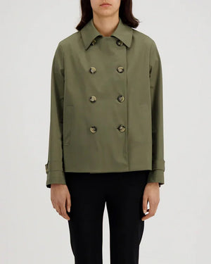 WOMEN CROPPED TRENCH LIGHT TECHNIC / HUNTING GREEN