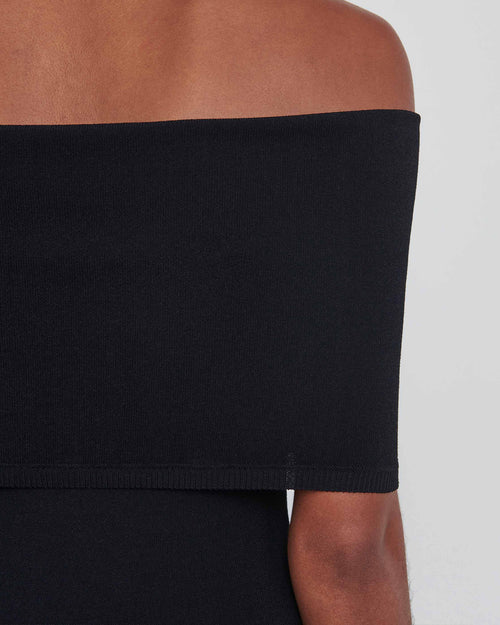 OFF SHOULDER MINI DRESS / BLACK THIS IS FABRIC OFF SHOULDER MINI DRESS / BLACK THIS IS FABRIC