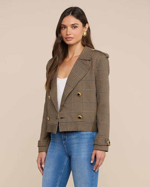 XOEY CROPPED TRENCH / PLAID