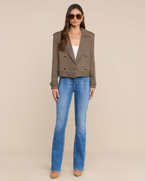 XOEY CROPPED TRENCH / PLAID