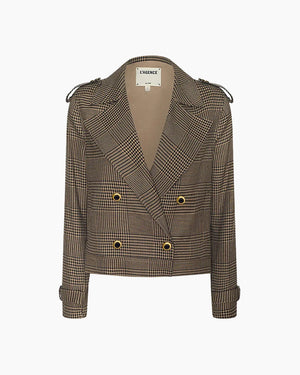XOEY CROPPED TRENCH / PLAID