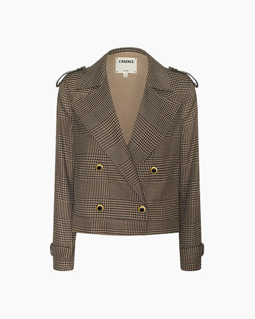 XOEY CROPPED TRENCH / PLAID