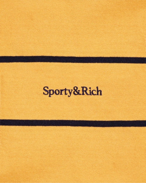 SERIF LOGO RUGBY POLO / FADED GOLD/WHITE/DARK NAVY