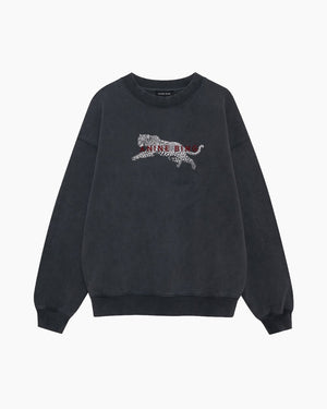 SPENCER SWEATSHIRT LEOPARD / WASHED BLACK