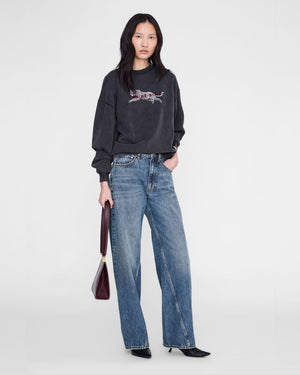 SPENCER SWEATSHIRT LEOPARD / WASHED BLACK