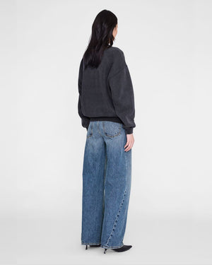 SPENCER SWEATSHIRT LEOPARD / WASHED BLACK