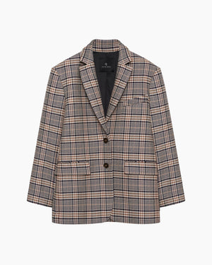 QUINN BLAZER / BEIGE AND NAVY CHECKS