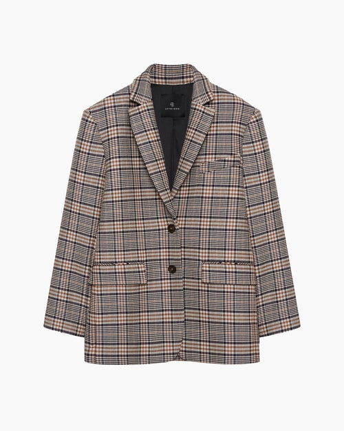 QUINN BLAZER / BEIGE AND NAVY CHECKS