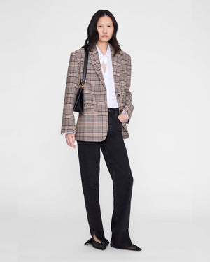QUINN BLAZER / BEIGE AND NAVY CHECKS