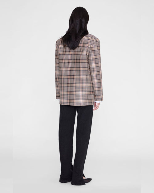 QUINN BLAZER / BEIGE AND NAVY CHECKS