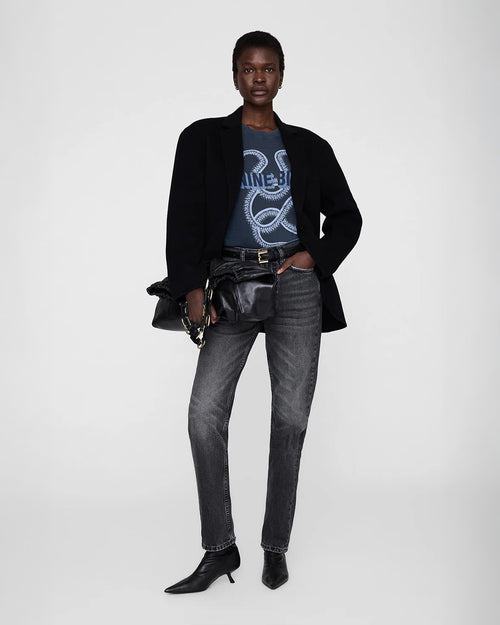 LILI TEE SNAKE / WASHED BLACK