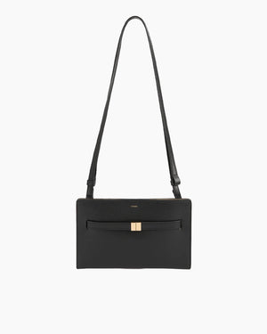 BELTED LEATHER CROSSBODY / BLACK