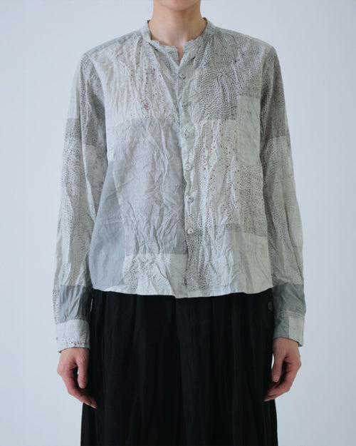 TSUGIHAGI PRINT BLOUSE / IVORY