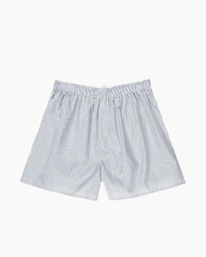 CLASSIC BOXER SHORT / WHITE/NAVY/LIGHT BLUE PINSTRIPE