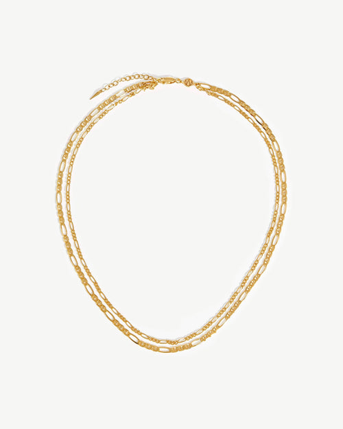 GOLD FILIA DOUBLE CHAIN NECKLACE / GOLD