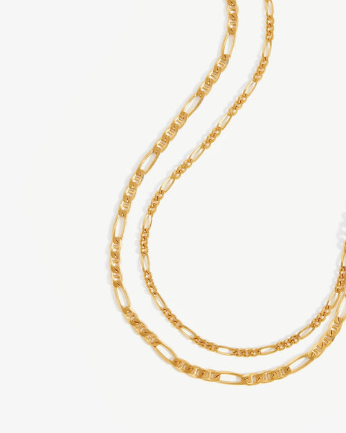 GOLD FILIA DOUBLE CHAIN NECKLACE / GOLD
