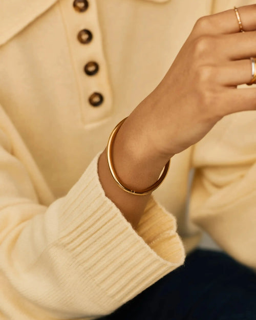 CLASSIC ROUND HINGED BANGLE / GOLD