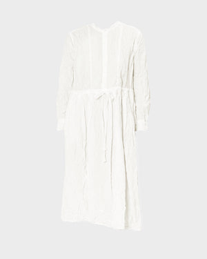 CRINKLE FINISH LONG DRESS / WHITE