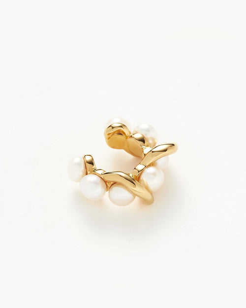 MOLTEN PEARL TWISTED DOUBLE CONCH EAR CUFF / GOLD