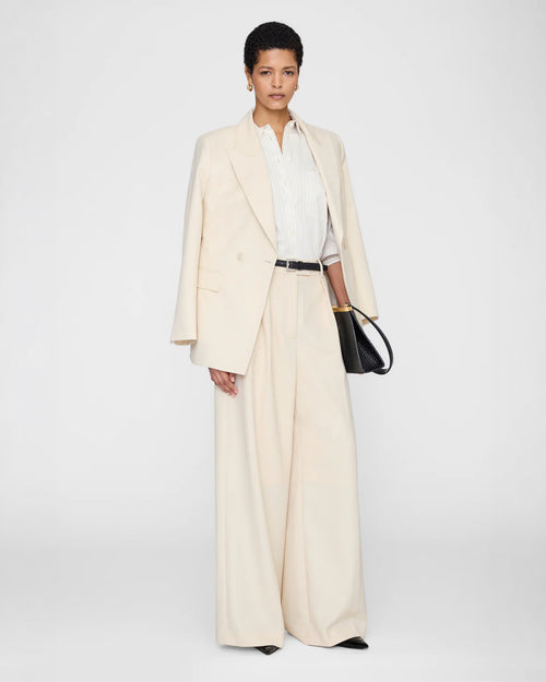 ESSIE CROPPED SHIRT / CREAM PINSTRIPE