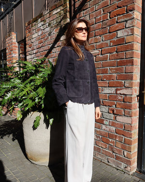 SUEDE BAND COLLAR JACKET / NOTTE