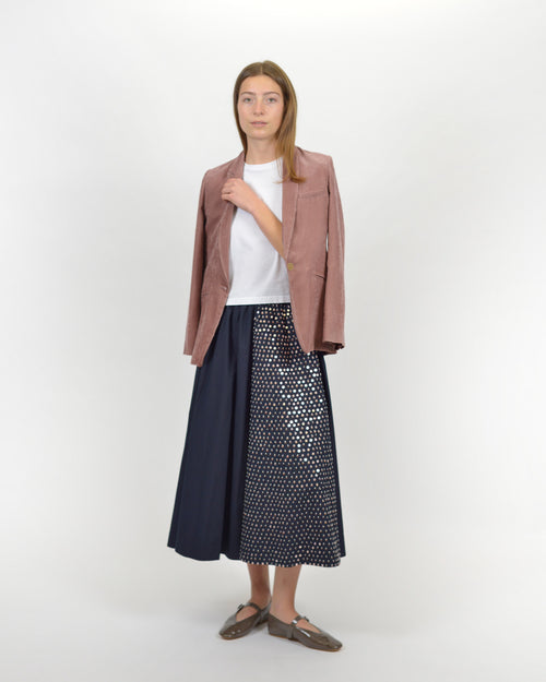 PETITE ETOILES EMBROIDERY MIDI SKIRT / NOTTE